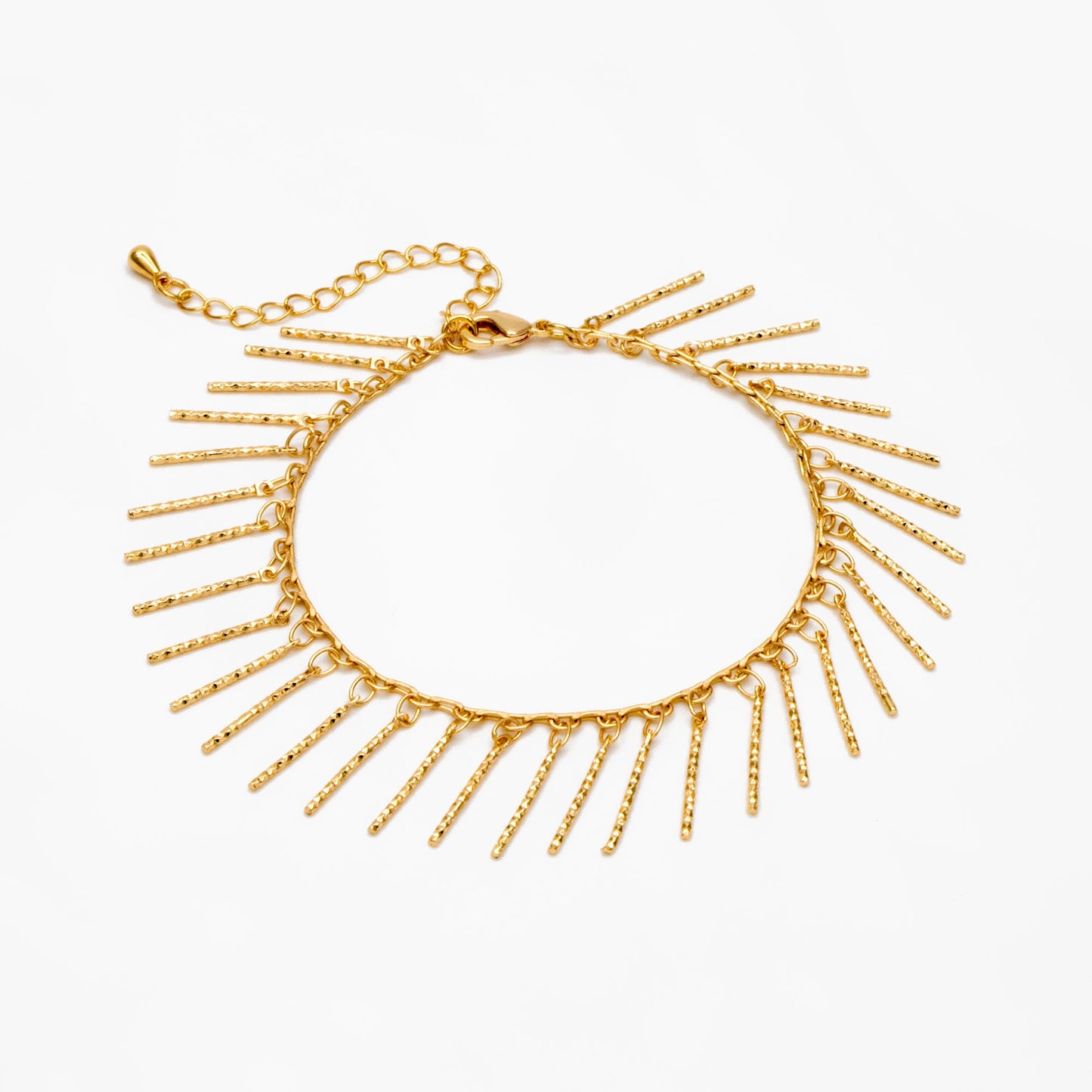 Gold/ Silver Stick Bar Bead Chains, Finished Bracelet/ Anklet/ Necklace with Extender Chain, Ready to Wear (#LK-194)