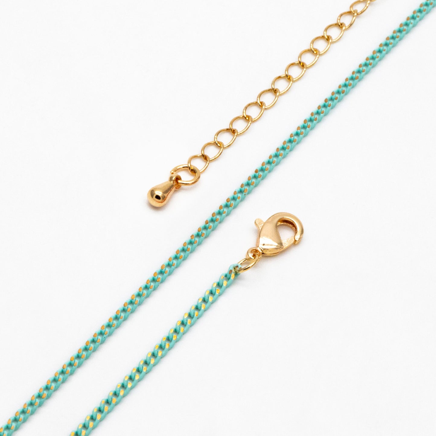 Multi Color Curb Chain: Brass Bracelet, Anklet, Necklace with Extender, Ready to Wear (#LK-258)