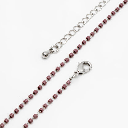 Miyuki Seed Bead Chain 1.8mm, Adjustable Bracelet/ Anklet/ Necklace, Ready to Wear (#LK-303)