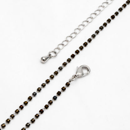 Miyuki Seed Bead Chain 1.8mm, Adjustable Bracelet/ Anklet/ Necklace, Ready to Wear (#LK-303)