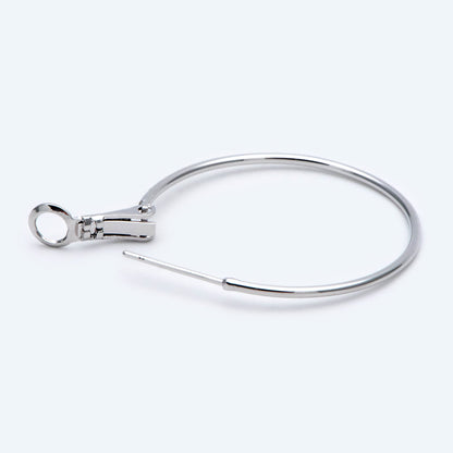 10pcs Gold/ Silver Tone Round Leverback Ear Hooks 20/ 25/ 30/ 40mm, 18K Gold/ Rhodium plated Brass, Earring Hoop Components (GB-605)