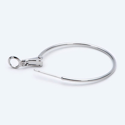 10pcs Gold/ Silver Tone Round Leverback Ear Hooks 20/ 25/ 30/ 40mm, 18K Gold/ Rhodium plated Brass, Earring Hoop Components (GB-605)