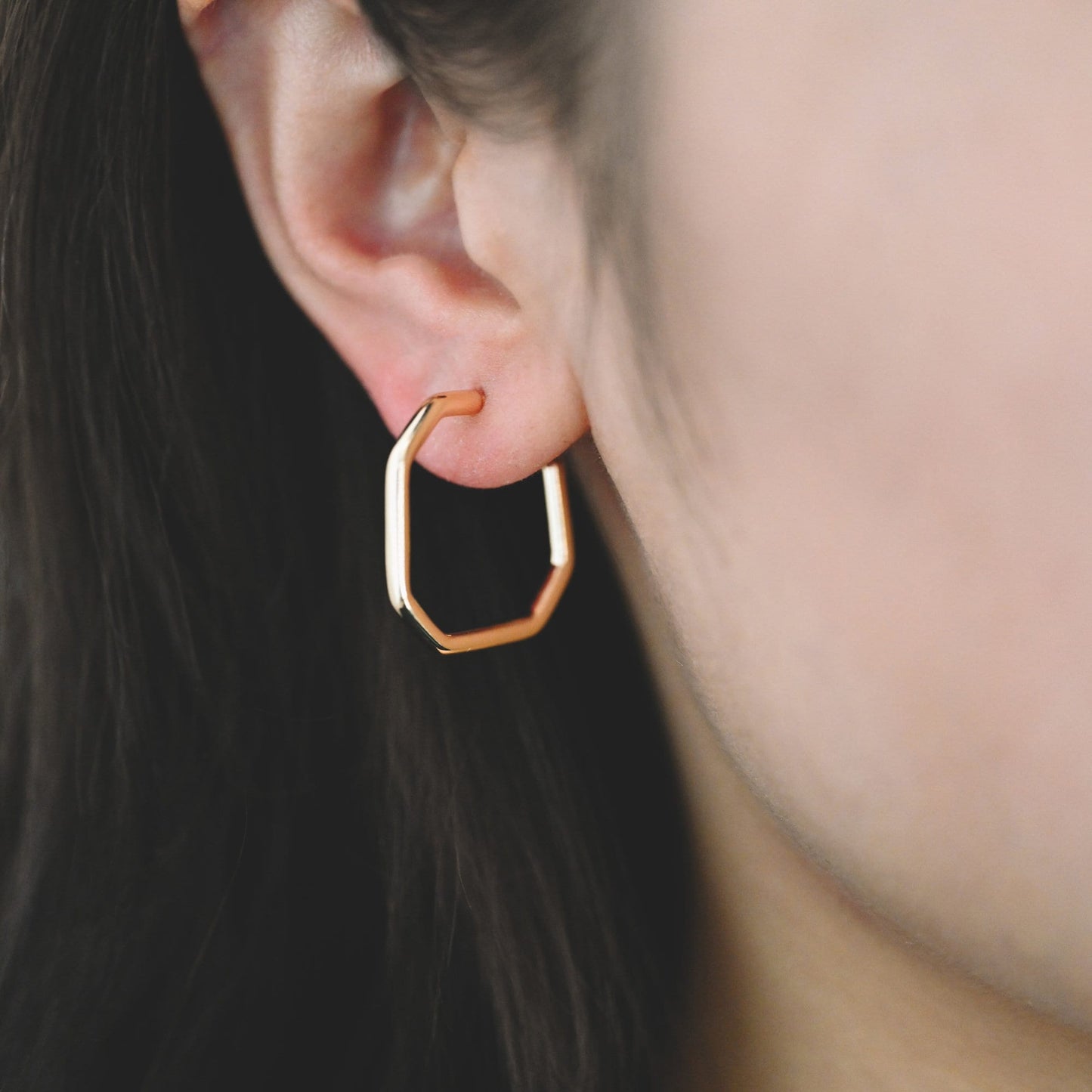 10pcs Gold Square Ear Posts, 18K Real Gold Plated Brass, Geometric Earring Studs (GB-1828)