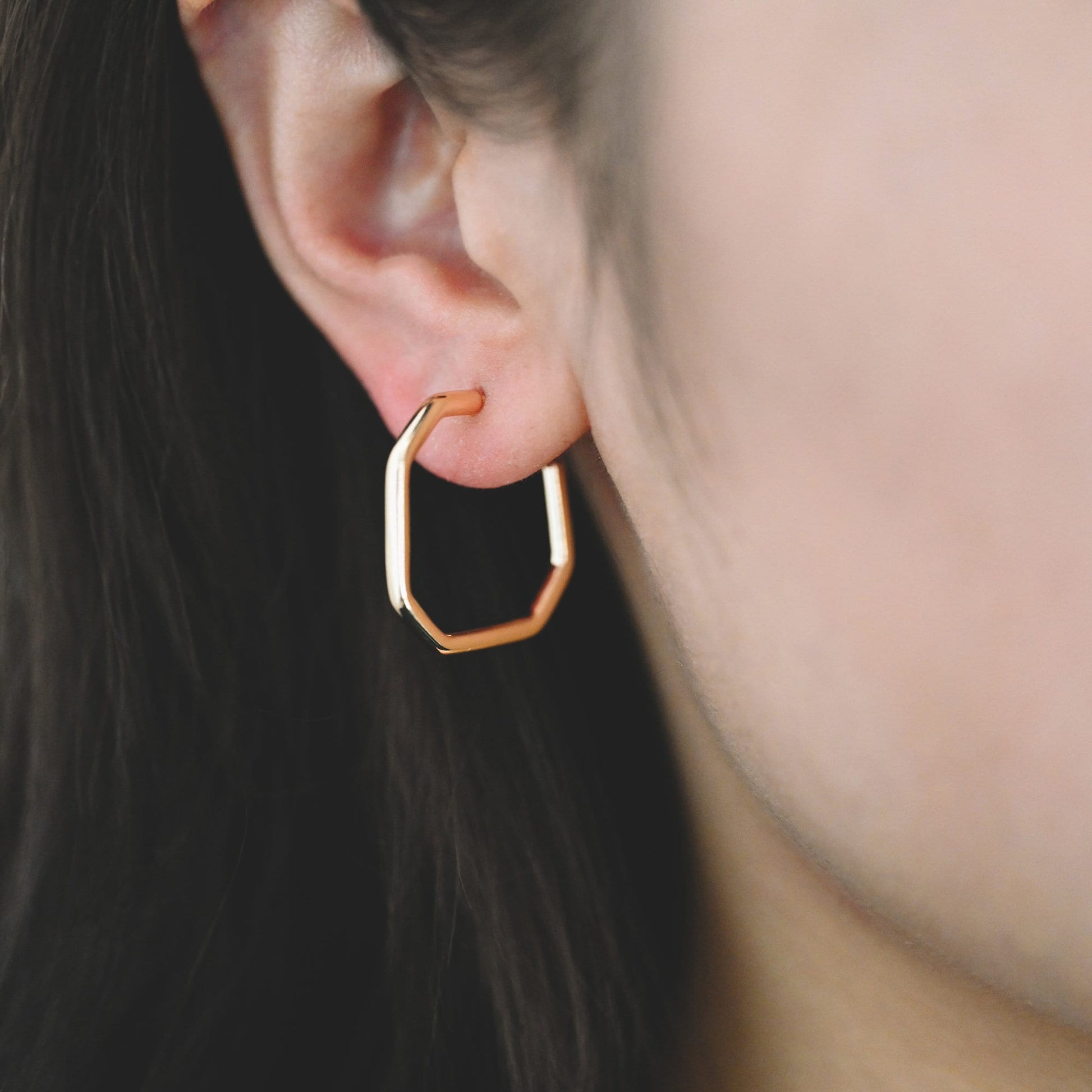 10pcs Gold Square Ear Posts, 18K Real Gold Plated Brass, Geometric Earring Studs (GB-1828)