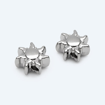 10pcs Gold/ Silver Sun Beads, Metal Beads, Gold/ Rhodium plated Brass Spacer Beads (GB-2964-A)