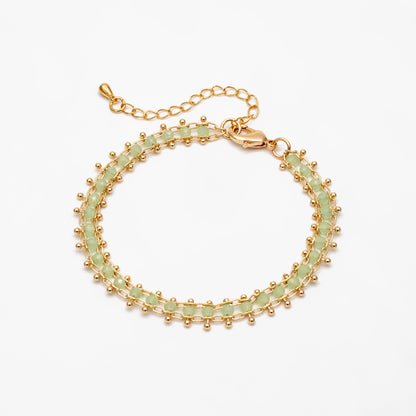 Gold Crystal Glass Rondelle Beaded Chain, Finished Bracelet/ Anklet/ Necklace with Extender Chain, Ready to Wear (#LK-171)