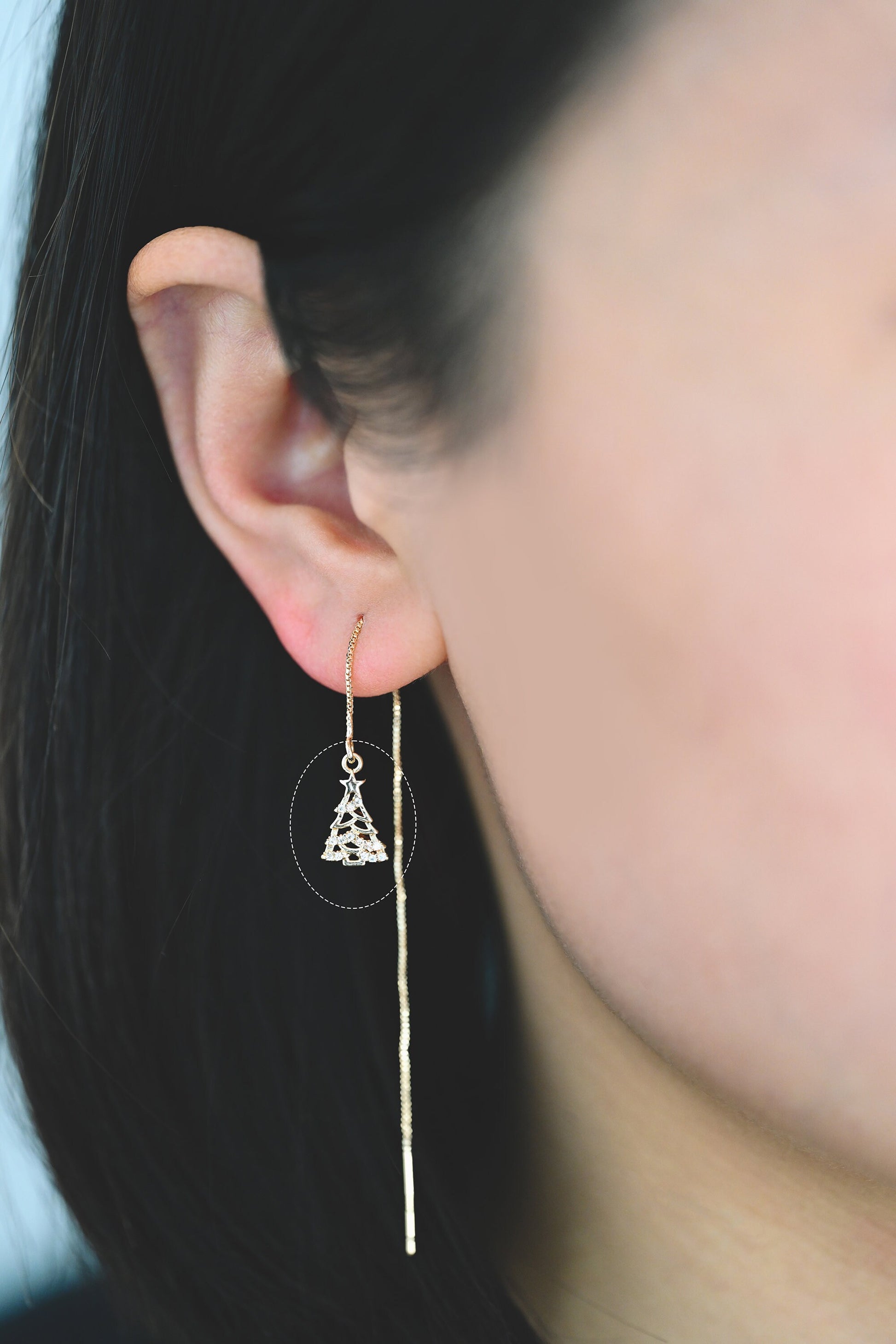 4pcs CZ pave Gold Christmas Tree Charms 13x8mm, 18K Gold plated Brass, Dainty Christmas Tree Pendants (GB-713-D)