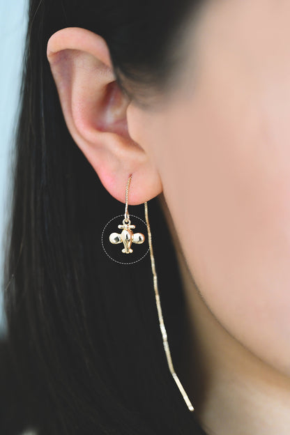 10pcs Gold Airplane Charms, 18K Gold plated Brass, Airplane Pendants (GB-4194)