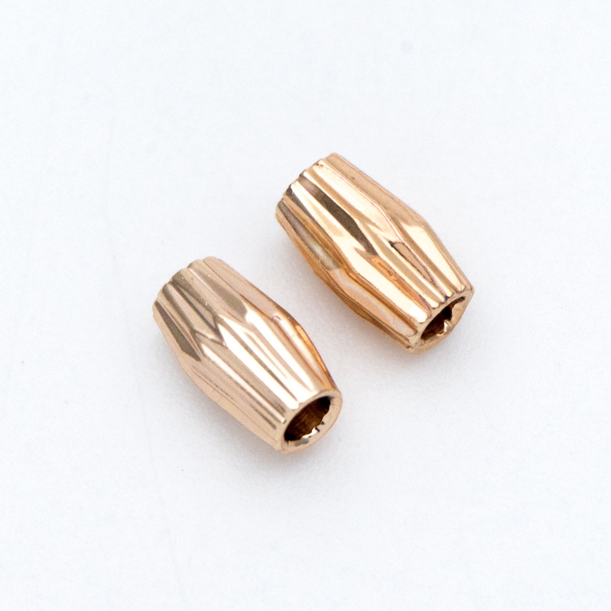 20pcs Gold/ Silver tone Oval Beads 6x3.5mm, Real Gold/ Rhodium plated Brass Tube Spacers (GB-715)