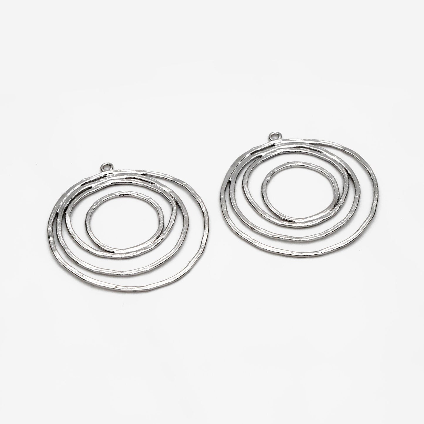 10pcs Gold/ Silver tone Circle Pendants 32x29mm, Gold/ Rhodium plated Brass Hoops, Wired Round Loop Charms (GB-955)