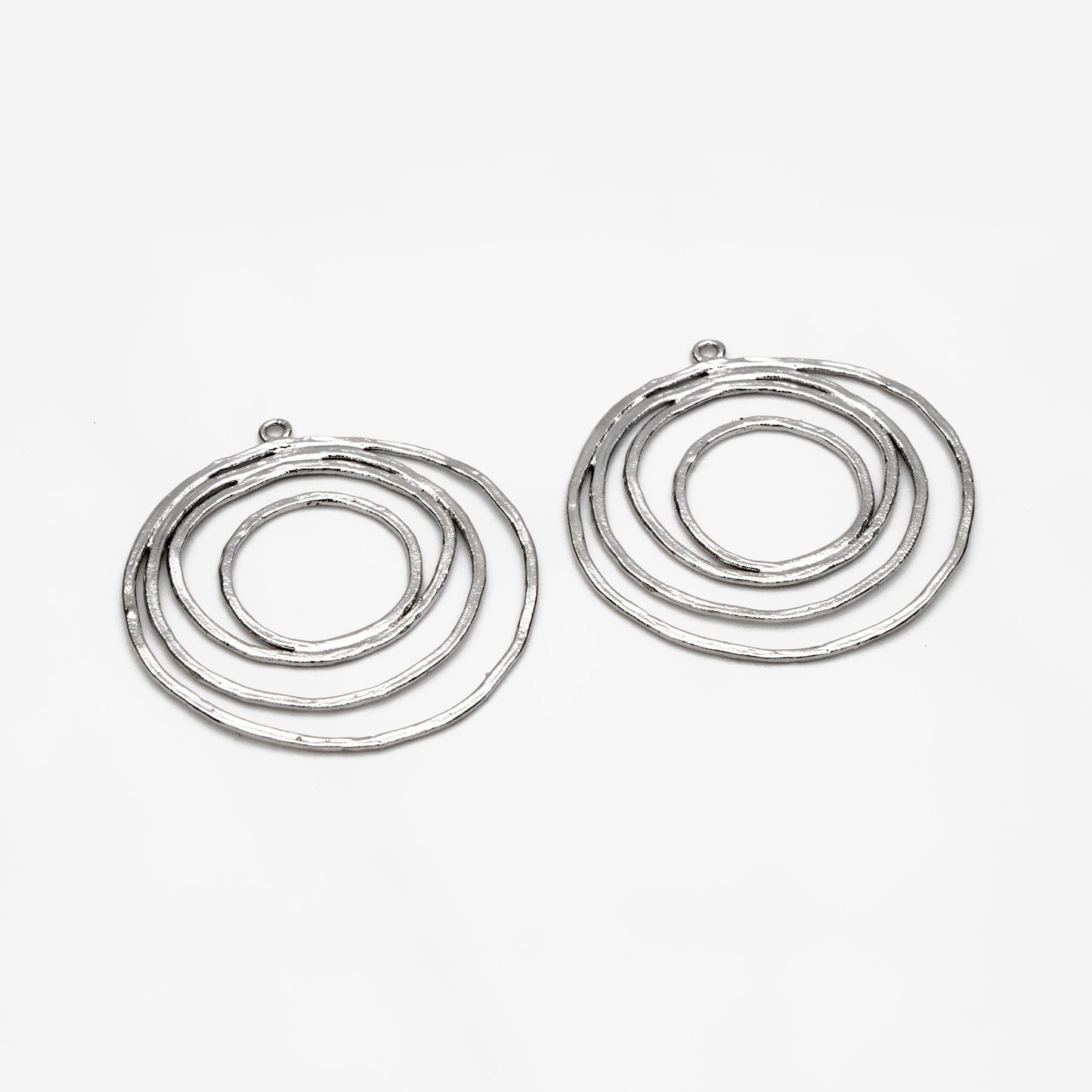 10pcs Gold/ Silver tone Circle Pendants 32x29mm, Gold/ Rhodium plated Brass Hoops, Wired Round Loop Charms (GB-1066-C)