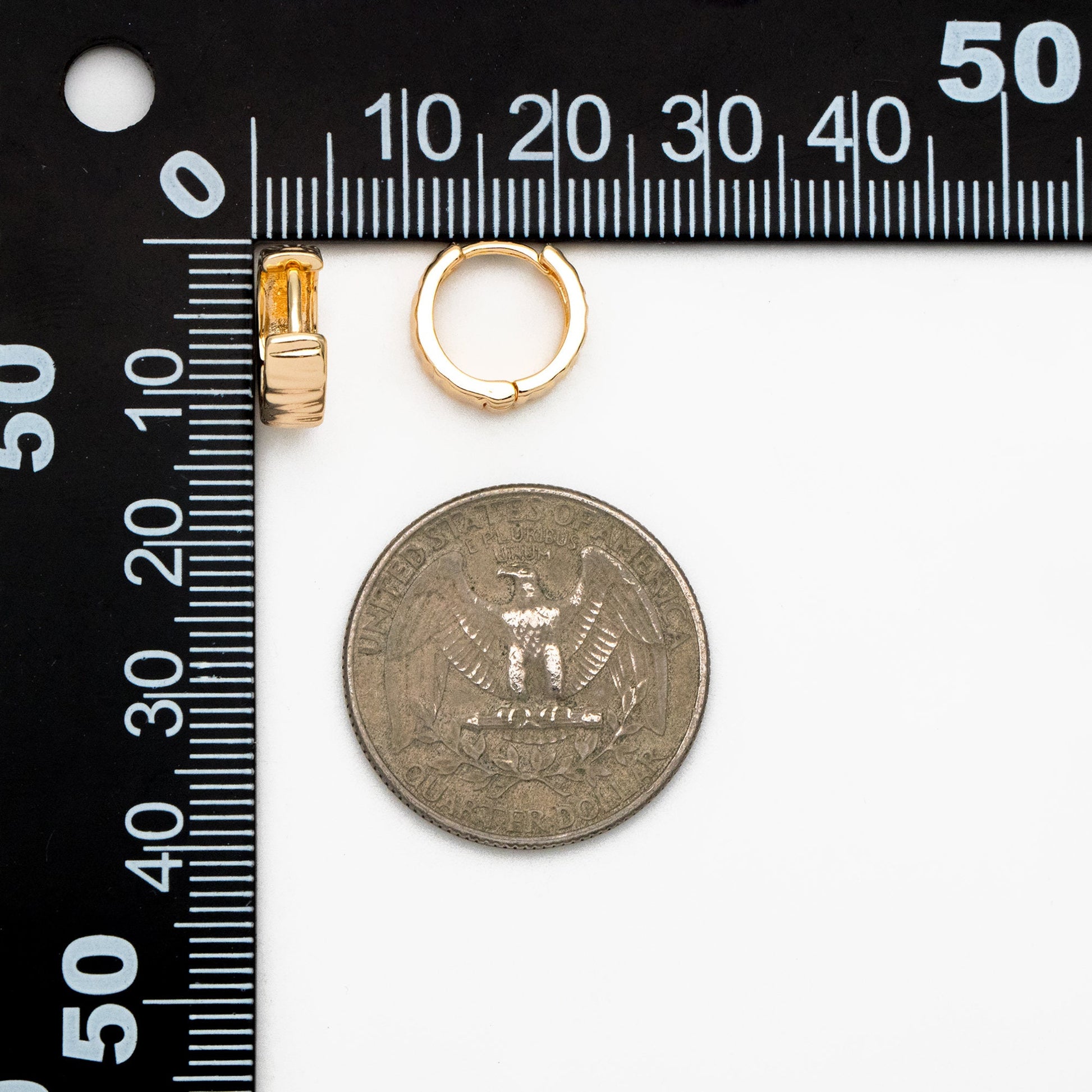 4pcs Gold/ Silver Wrinkled Hoop Earrings, Gold Huggie Earrings, Gold Hoops, Huggies (GB-4291)