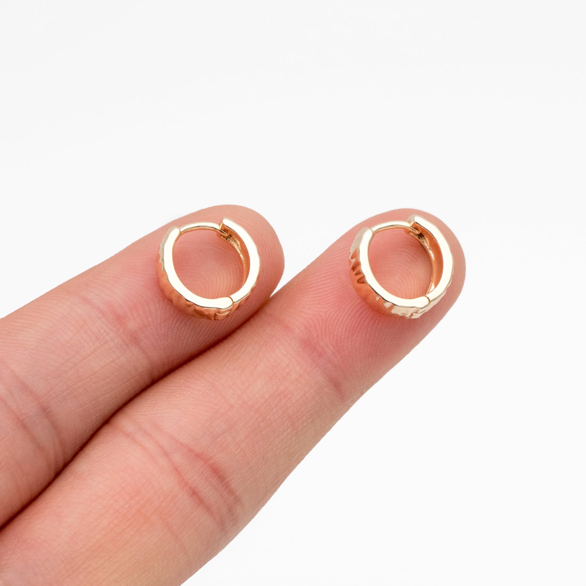 4pcs Gold/ Silver Wrinkled Hoop Earrings, Gold Huggie Earrings, Gold Hoops, Huggies (GB-4291)