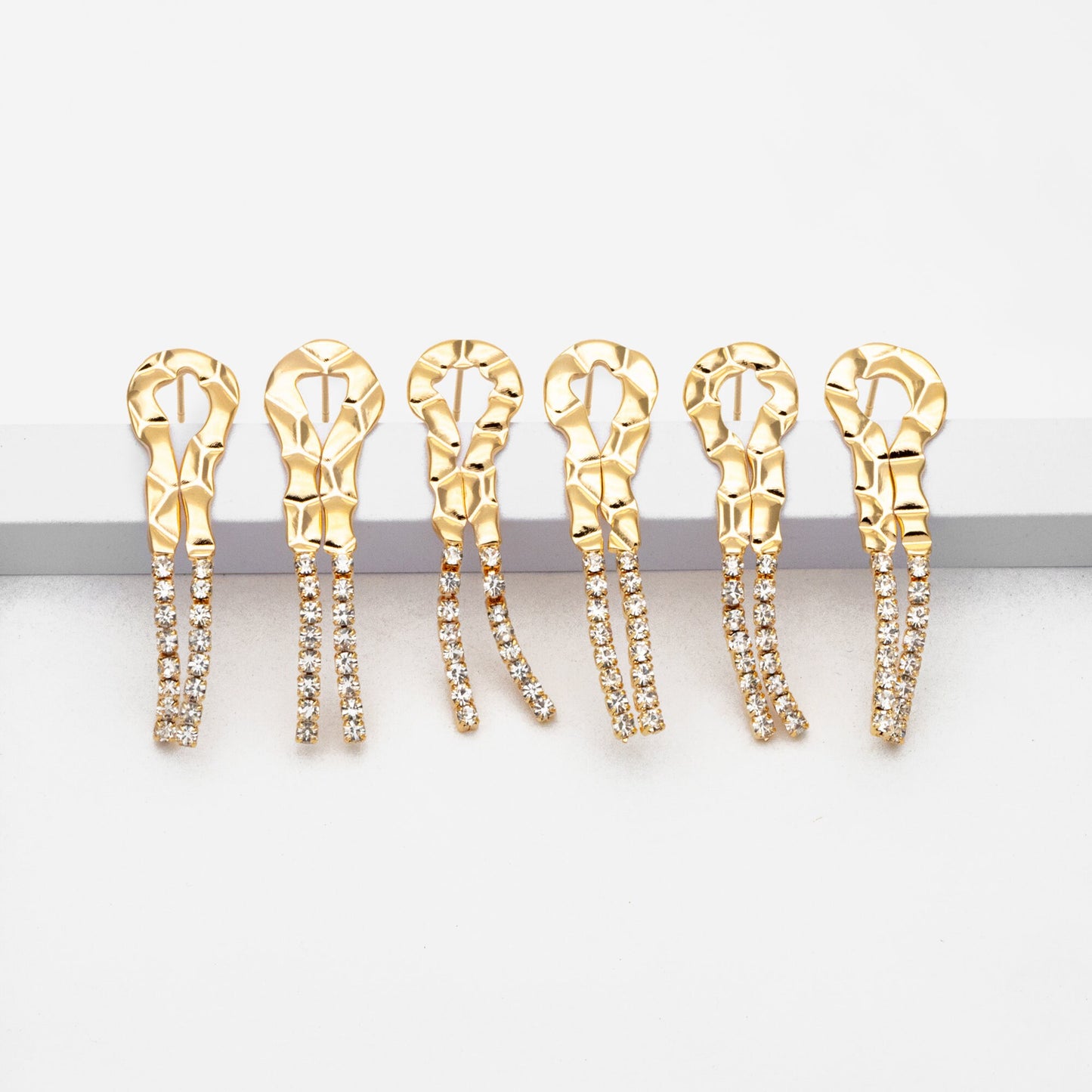 4pcs CZ Pave Gold/ Silver Chain Tassel Earrings, Tassel Stud Earring, Dangling Earrings, Minimalist Earrings (GB-4292)