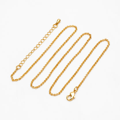 Gold/ Silver Round Cable Chains 1.6mm, Finished Bracelet/ Anklet/ Necklace with Extender Chain, Ready to Wear (#LK-347)