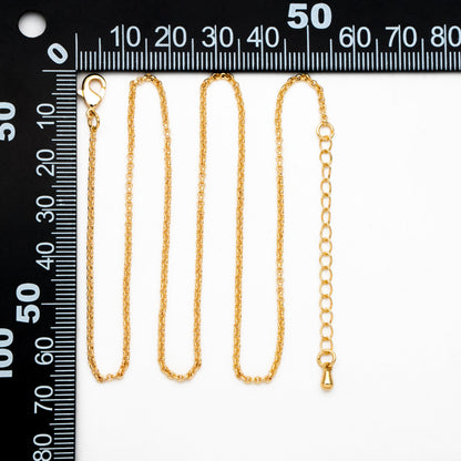 Gold/ Silver Round Cable Chains 1.6mm, Finished Bracelet/ Anklet/ Necklace with Extender Chain, Ready to Wear (#LK-347)