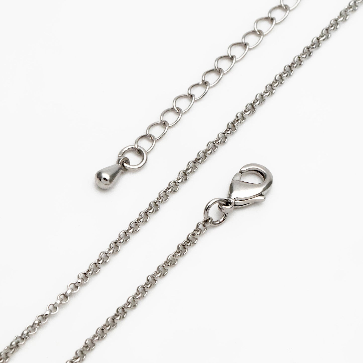 Gold/ Silver Round Cable Chains 1.6mm, Finished Bracelet/ Anklet/ Necklace with Extender Chain, Ready to Wear (#LK-347)