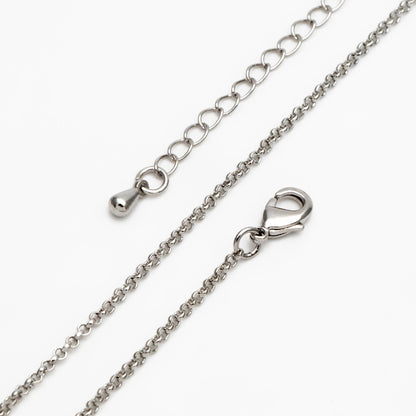 Gold/ Silver Round Cable Chains 1.6mm, Finished Bracelet/ Anklet/ Necklace with Extender Chain, Ready to Wear (#LK-347)