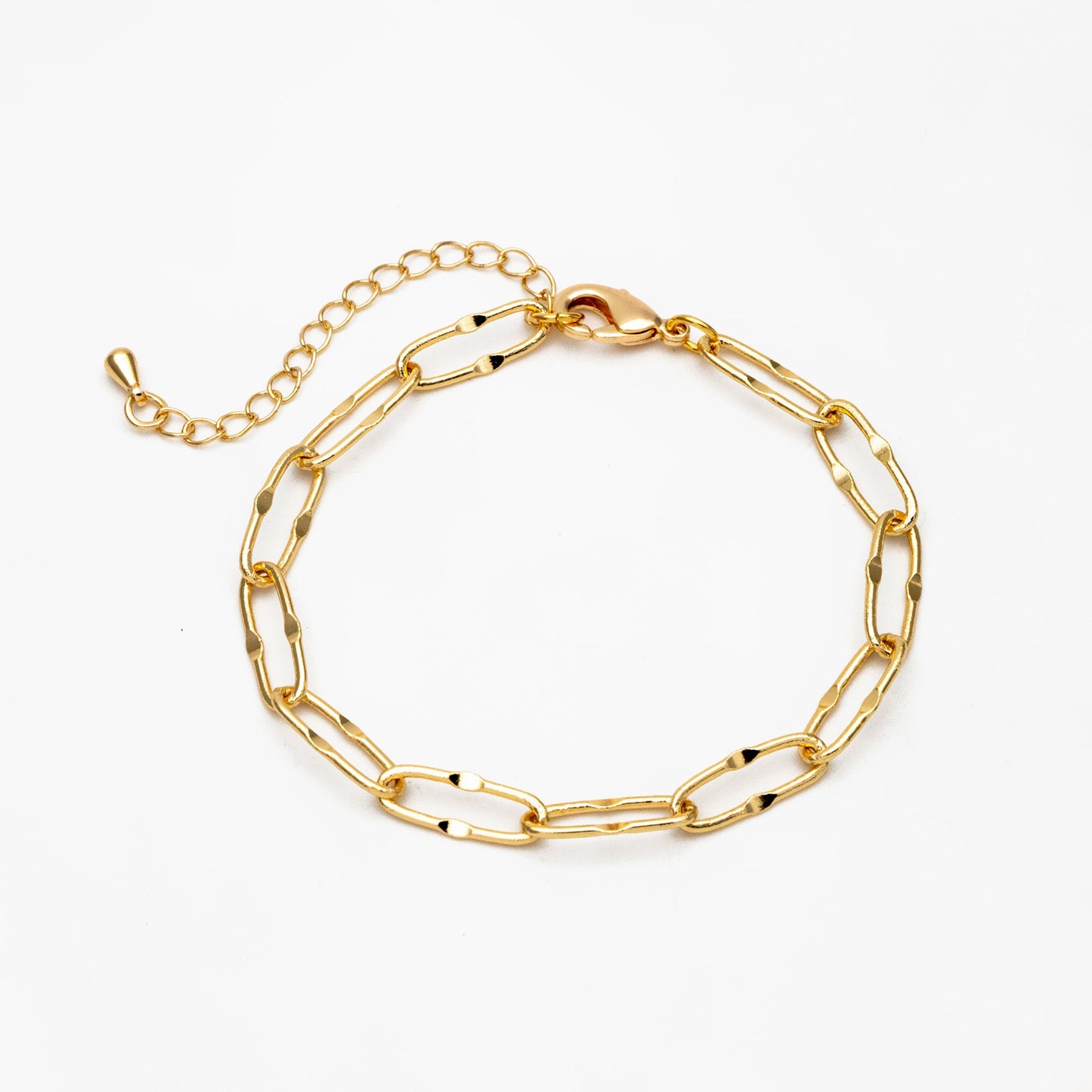 Gold Long Oval Cable Chains 5.5mm, Finished Bracelet/ Anklet/ Necklace with Extender Chain, Ready to Wear (#LK-406)