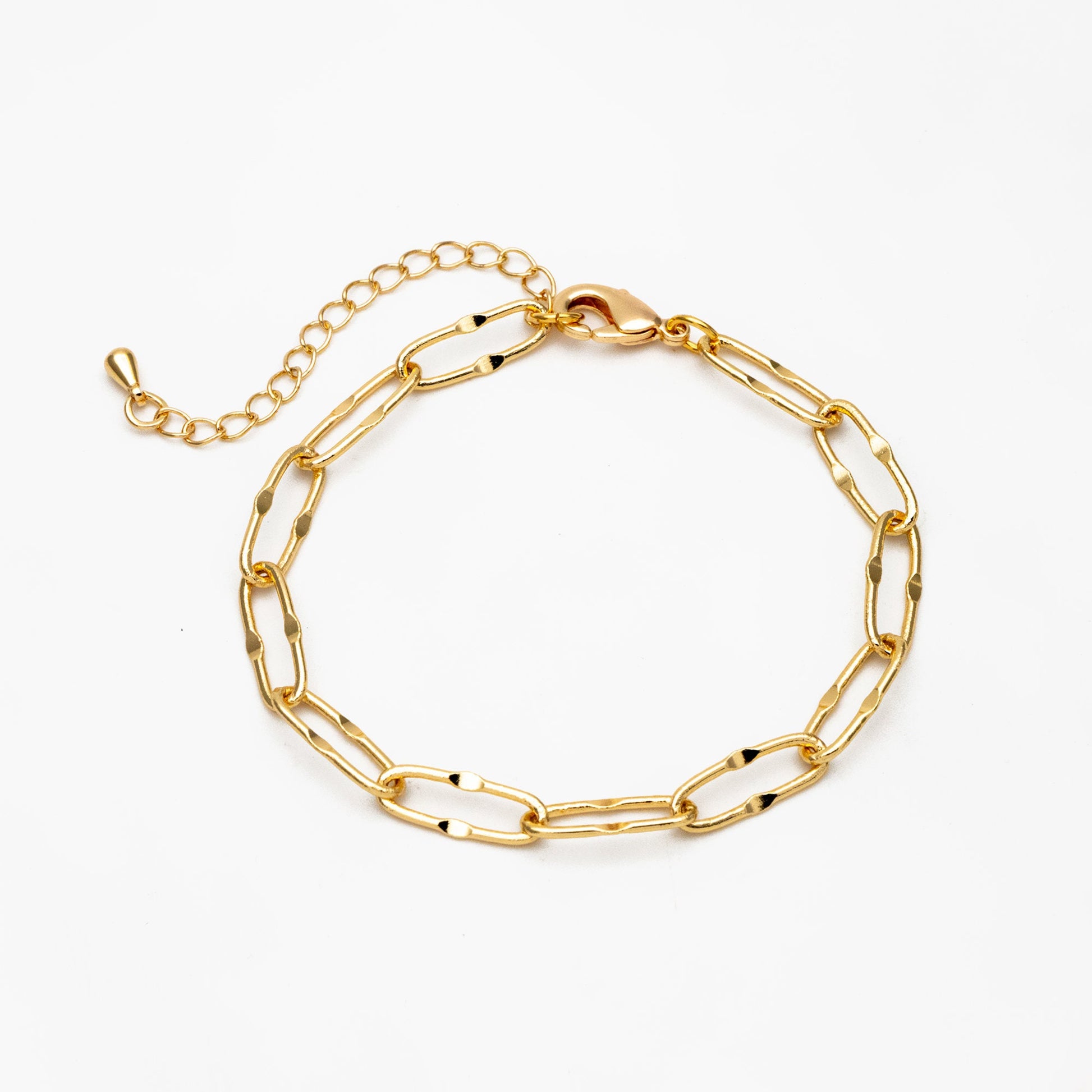 Gold Long Oval Cable Chains 5.5mm, Finished Bracelet/ Anklet/ Necklace with Extender Chain, Ready to Wear (#LK-406)