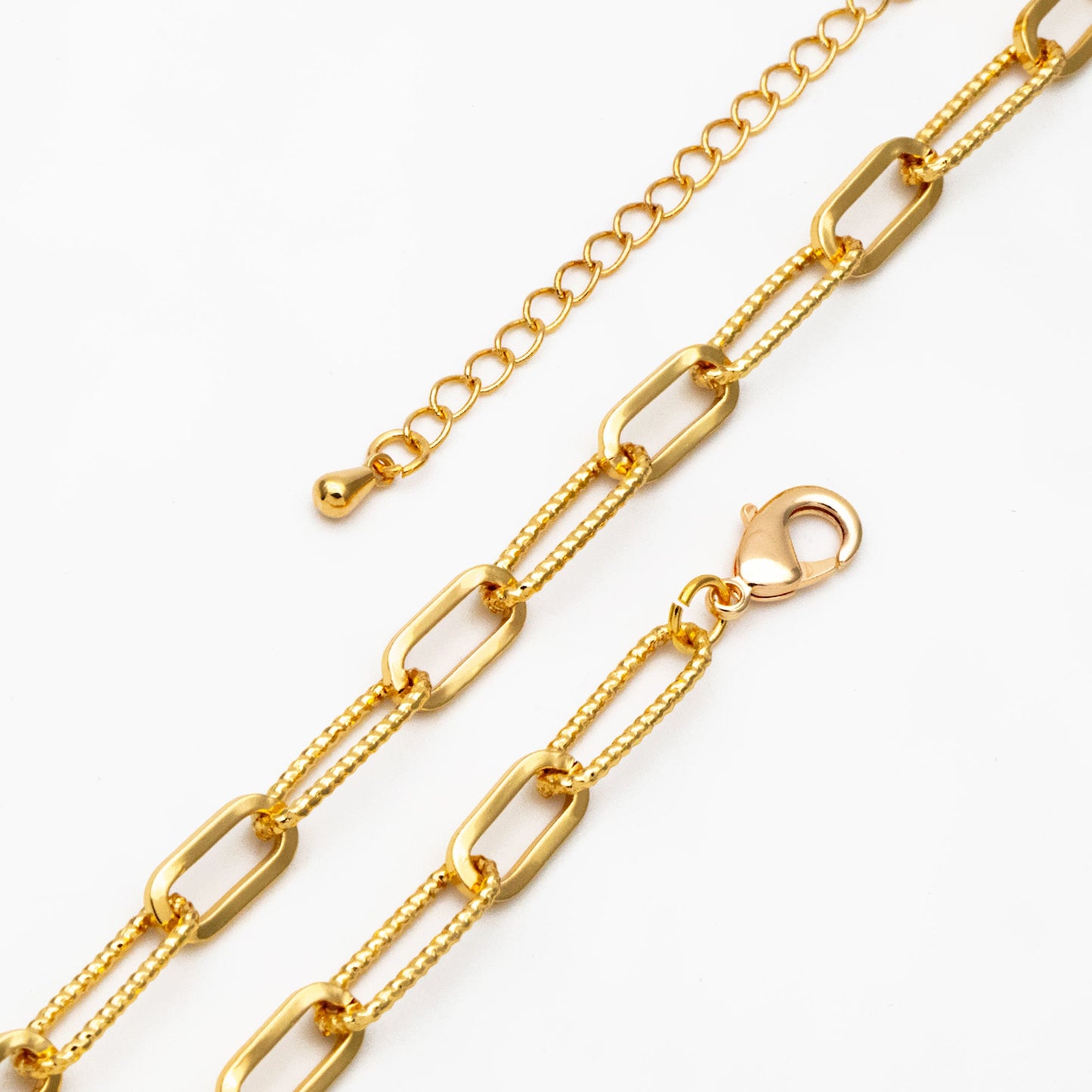 Gold/ Silver Oval Link Chain 5.5mm, Finished Bracelet/ Anklet/ Necklace with Extender Chain, Ready to Wear (#LK-409)