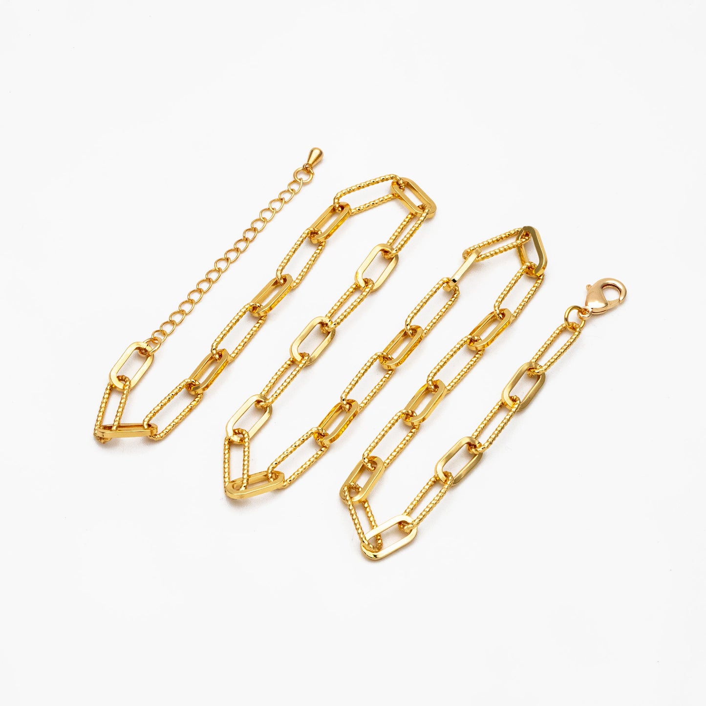 Gold/ Silver Oval Link Chain 5.5mm, Finished Bracelet/ Anklet/ Necklace with Extender Chain, Ready to Wear (#LK-409)