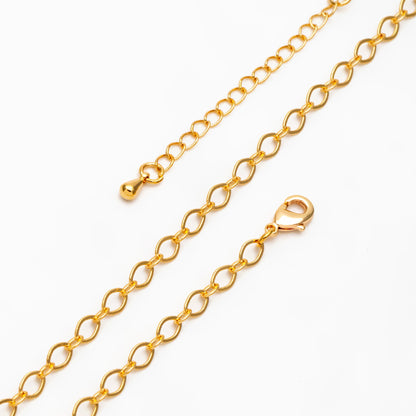 Dainty Gold Oval Chains 3.6mm, Finished Bracelet/ Anklet/ Necklace with Extender Chain, Ready to Wear (#LK-445)