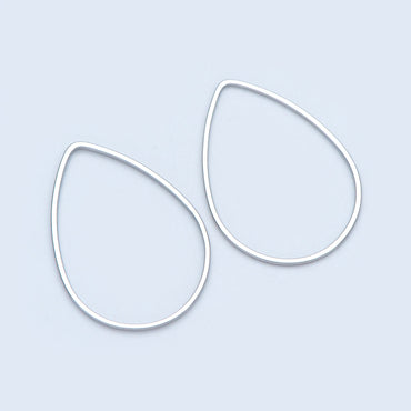 10pcs Gold/ Silver/ Rose Gold Teardrop Link Connector Charms 32/ 38mm, Gold/ Rhodium plated Brass Geometric Shape Pendants (GB-097)