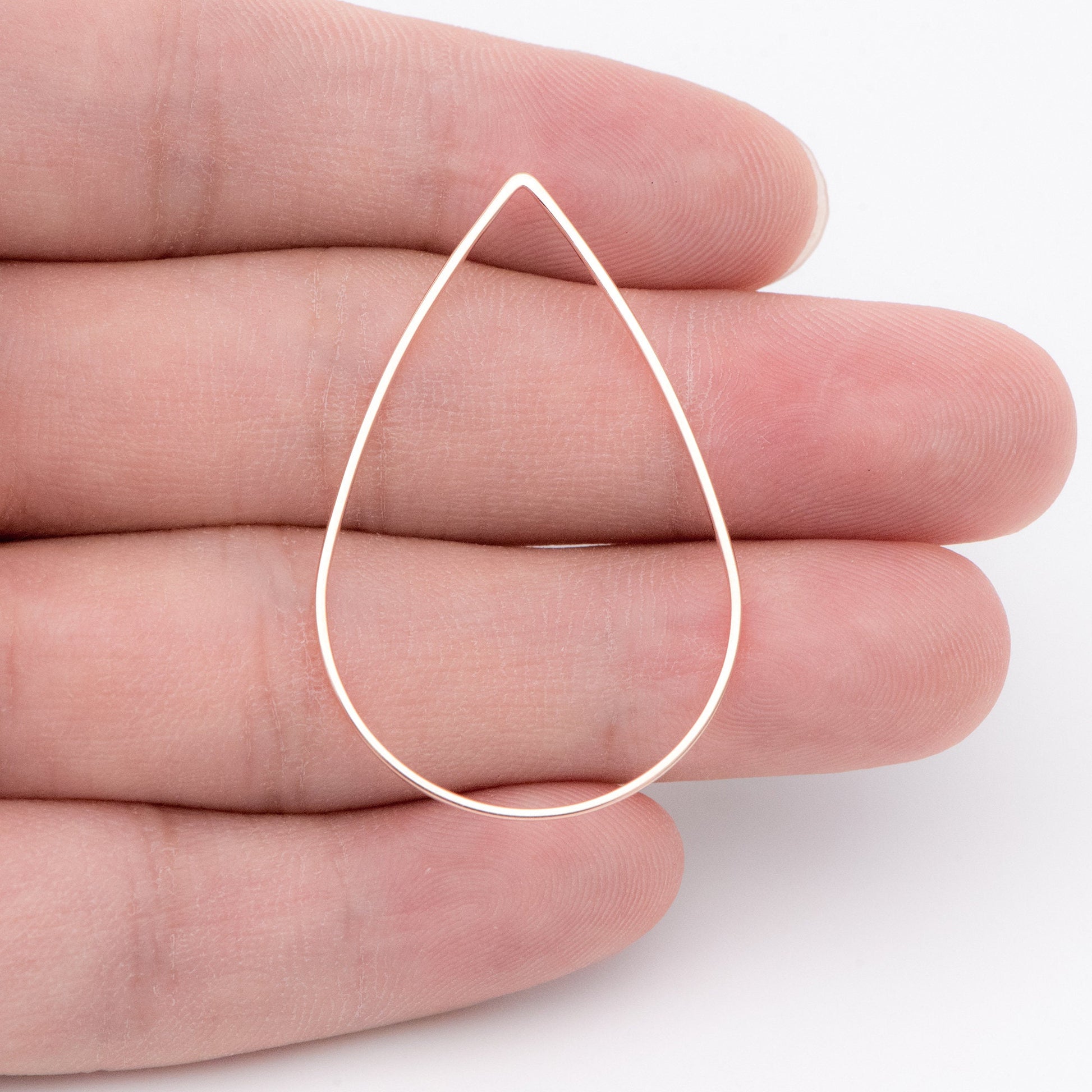 10pcs Gold/ Silver/ Rose Gold Teardrop Link Connector Charms 32/ 38mm, Gold/ Rhodium plated Brass Geometric Shape Pendants (GB-097)