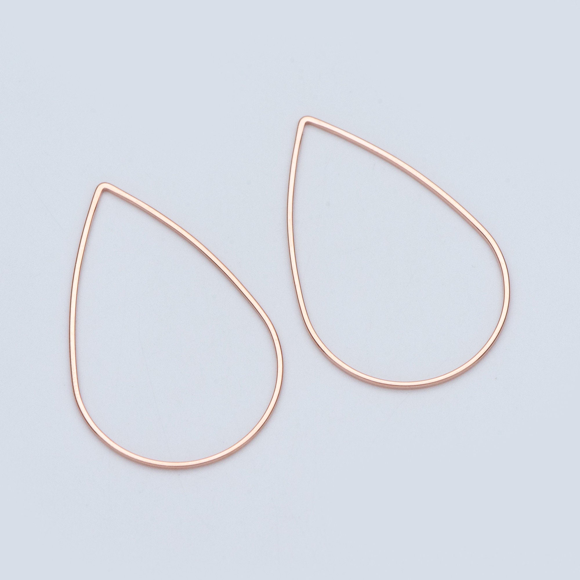 10pcs Gold/ Silver/ Rose Gold Teardrop Link Connector Charms 32/ 38mm, Gold/ Rhodium plated Brass Geometric Shape Pendants (GB-097)