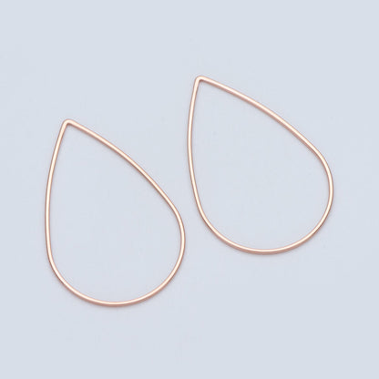 10pcs Gold/ Silver/ Rose Gold Teardrop Link Connector Charms 32/ 38mm, Gold/ Rhodium plated Brass Geometric Shape Pendants (GB-097)