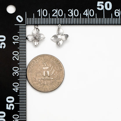 10pcs Gold/ Silver Tone Flower Charms with 2 Loops, 18K Gold/ Rhodium plated Brass, Floral Connectors 10/ 12/ 15mm (GB-1987)