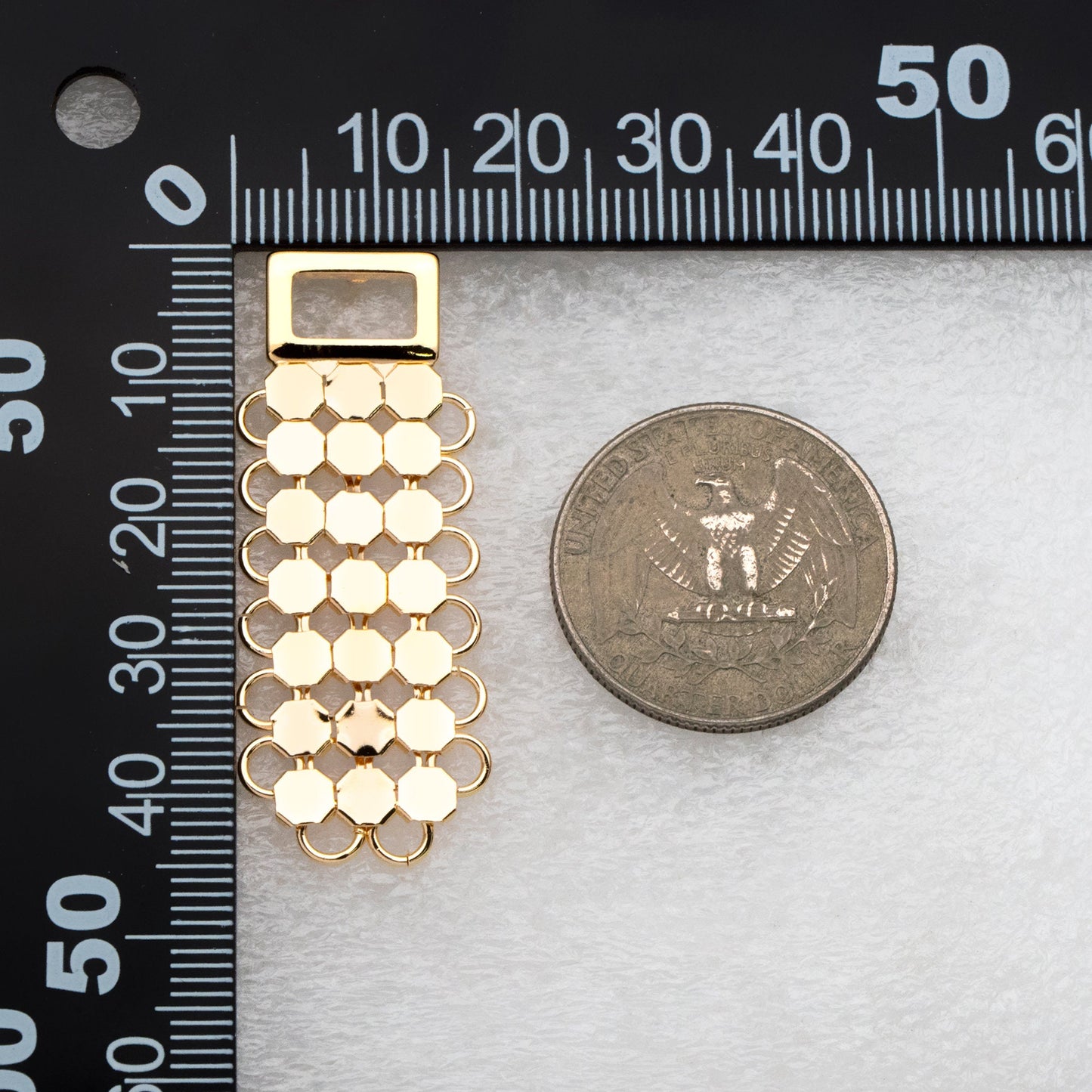 4pcs Gold/ Silver tone Mesh Drop Earrings, 18K Gold/ Rhodium plated Brass, Rectangle Dangle Earrings (GB-4294)