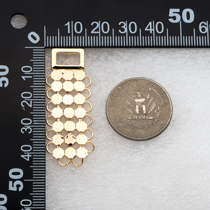 4pcs Gold/ Silver tone Mesh Drop Earrings, 18K Gold/ Rhodium plated Brass, Rectangle Dangle Earrings (GB-4294)