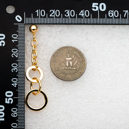 4pcs Gold/ Silver tone Chain Dangle Earrings, 18K Gold/ Rhodium plated Brass, Drop Earrings, Long Dangle Earring (GB-4296)