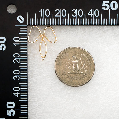 10pcs Gold/ Silver Bowknot Earrings, Gold/ Rhodium plated Brass, Minimalist Earrings, Jewelry Supplies (GB-4301)