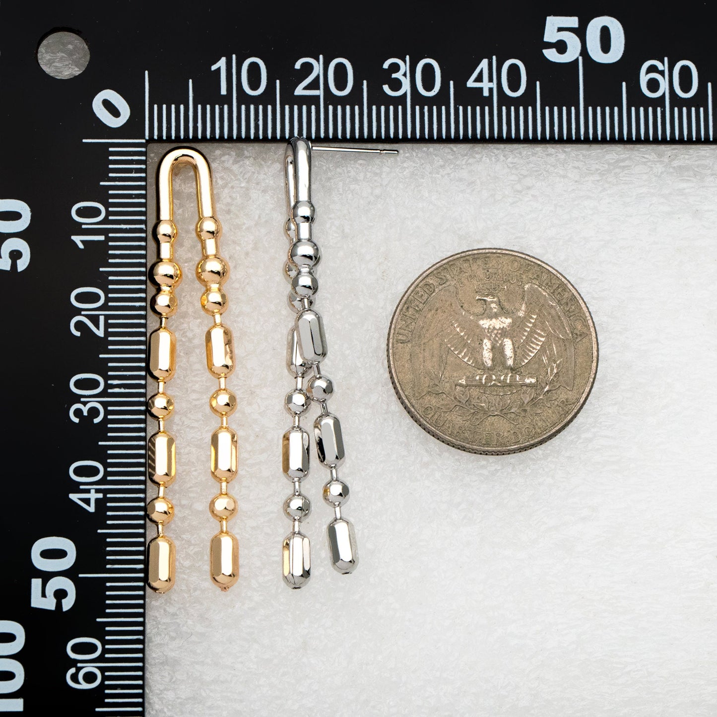 4pcs Gold/ Silver Chain Tassel Earrings, Tassel Stud Earring, Dangling Earrings, Minimalist Earrings (GB-4303)