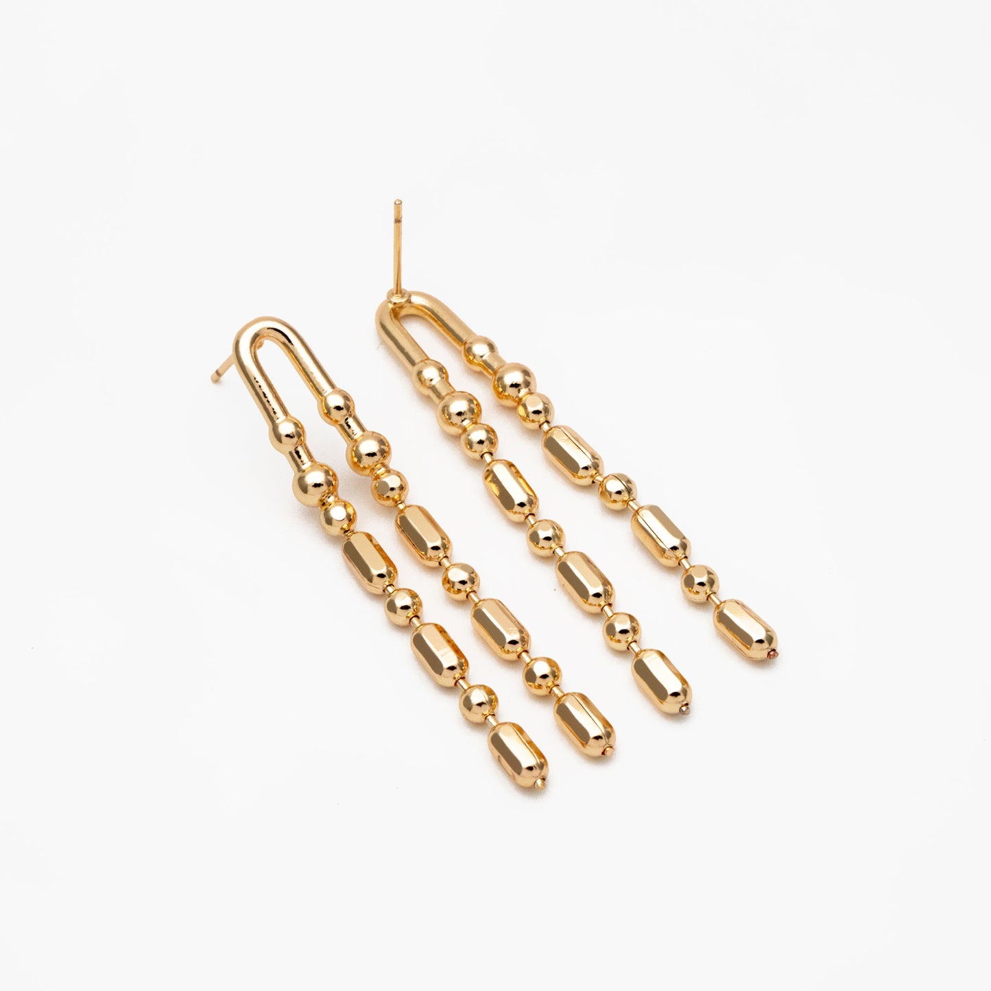 4pcs Gold/ Silver Chain Tassel Earrings, Tassel Stud Earring, Dangling Earrings, Minimalist Earrings (GB-4303)