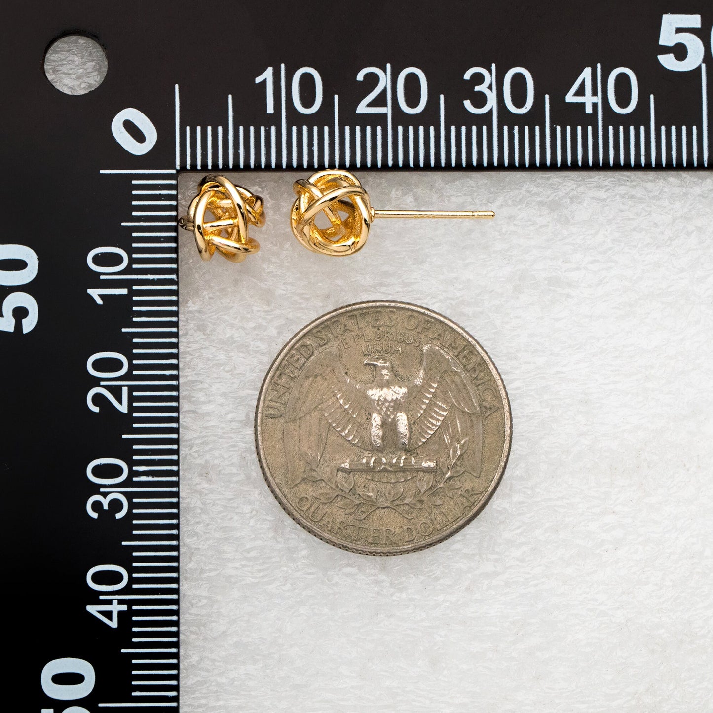 10pcs Gold Wire Ball Earrings, Gold plated Brass, Minimalist Stud Earrings (GB-4304)