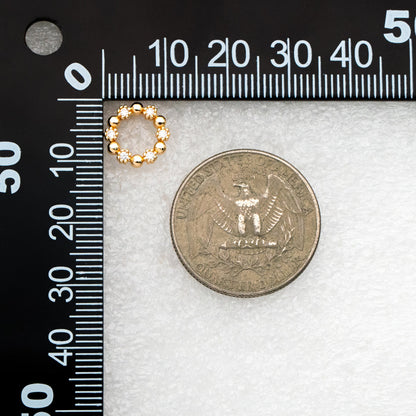 10pcs CZ Pave Gold/ Silver Round Circle Stud Earrings, Gold/ Rhodium plated Brass, 10mm Hoop Stud Earrings (GB-4309)