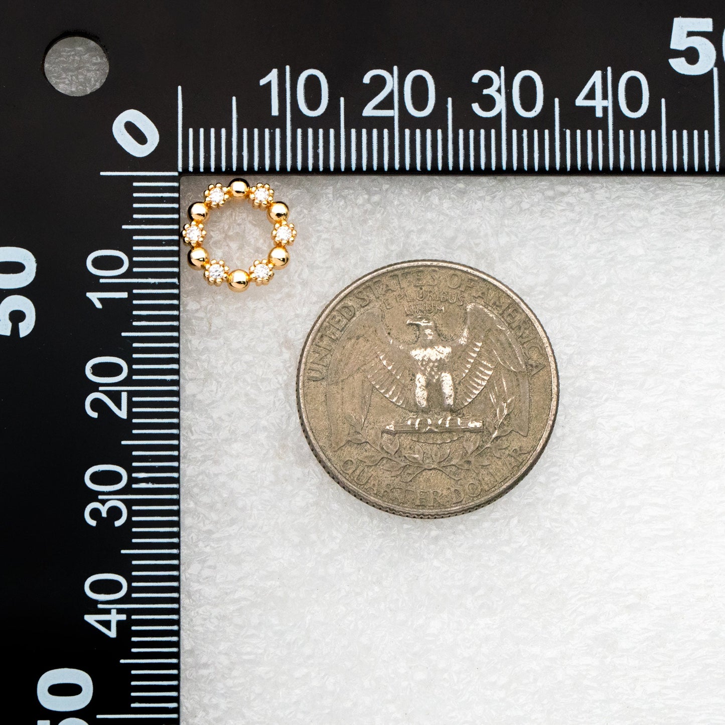 10pcs CZ Pave Gold/ Silver Round Circle Stud Earrings, Gold/ Rhodium plated Brass, 10mm Hoop Stud Earrings (GB-4309)