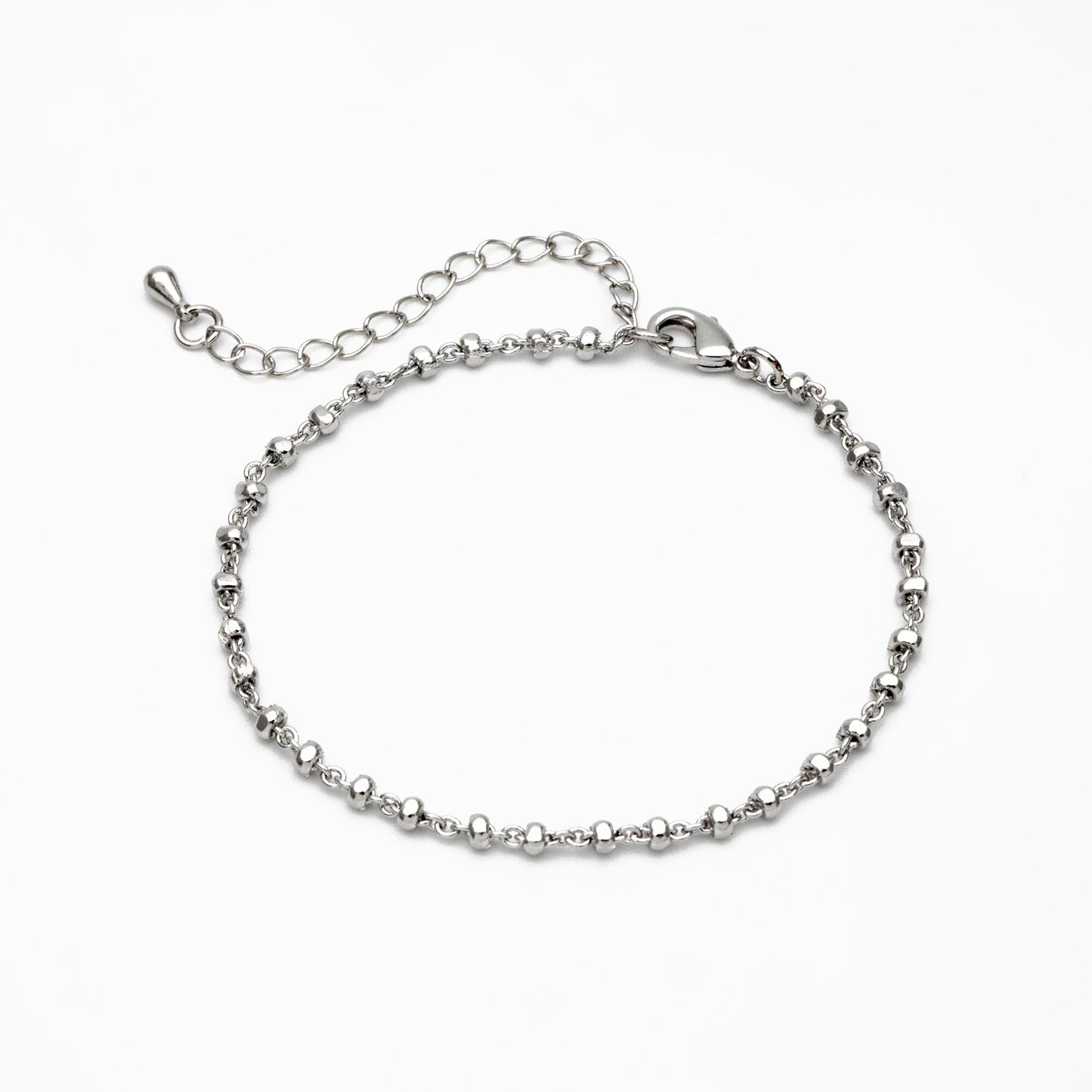 Gold/ Silver Beaded Chains 2.6mm, Finished Bracelet/ Anklet/ Necklace with Extender Chain, Ready to Wear (#LK-335)