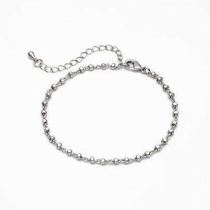 Gold/ Silver Beaded Chains 2.6mm, Finished Bracelet/ Anklet/ Necklace with Extender Chain, Ready to Wear (#LK-335)