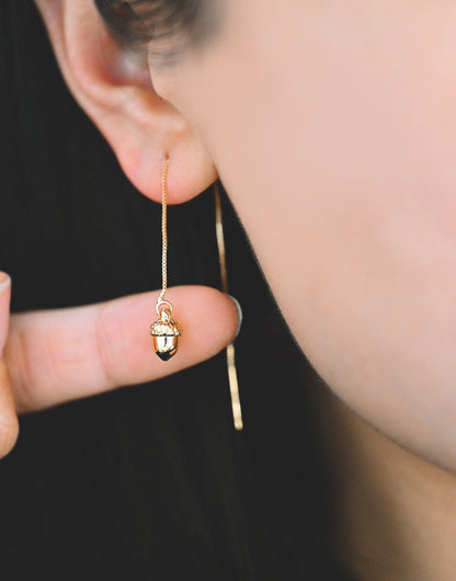 10pcs Mini Gold/ Rhodium plated Brass Acorn Charms 9x6mm, Lead Nickel Free (GB-4589-B)