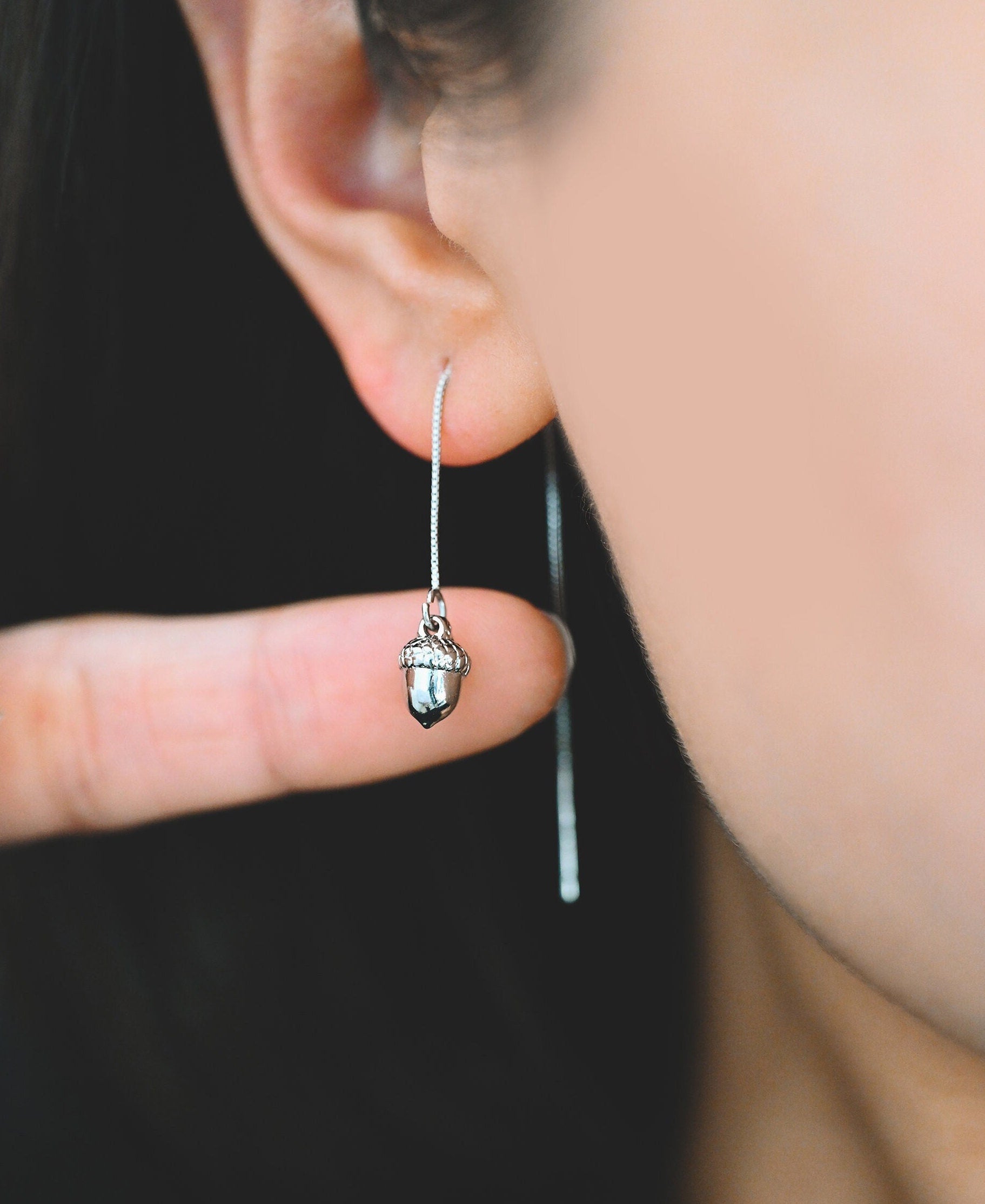 10pcs Mini Gold/ Rhodium plated Brass Acorn Charms 9x6mm, Lead Nickel Free (GB-4589-B)