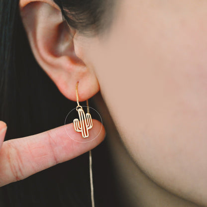 10pcs Gold plated Brass Cactus Charm Pendants 14mm (GB-322)