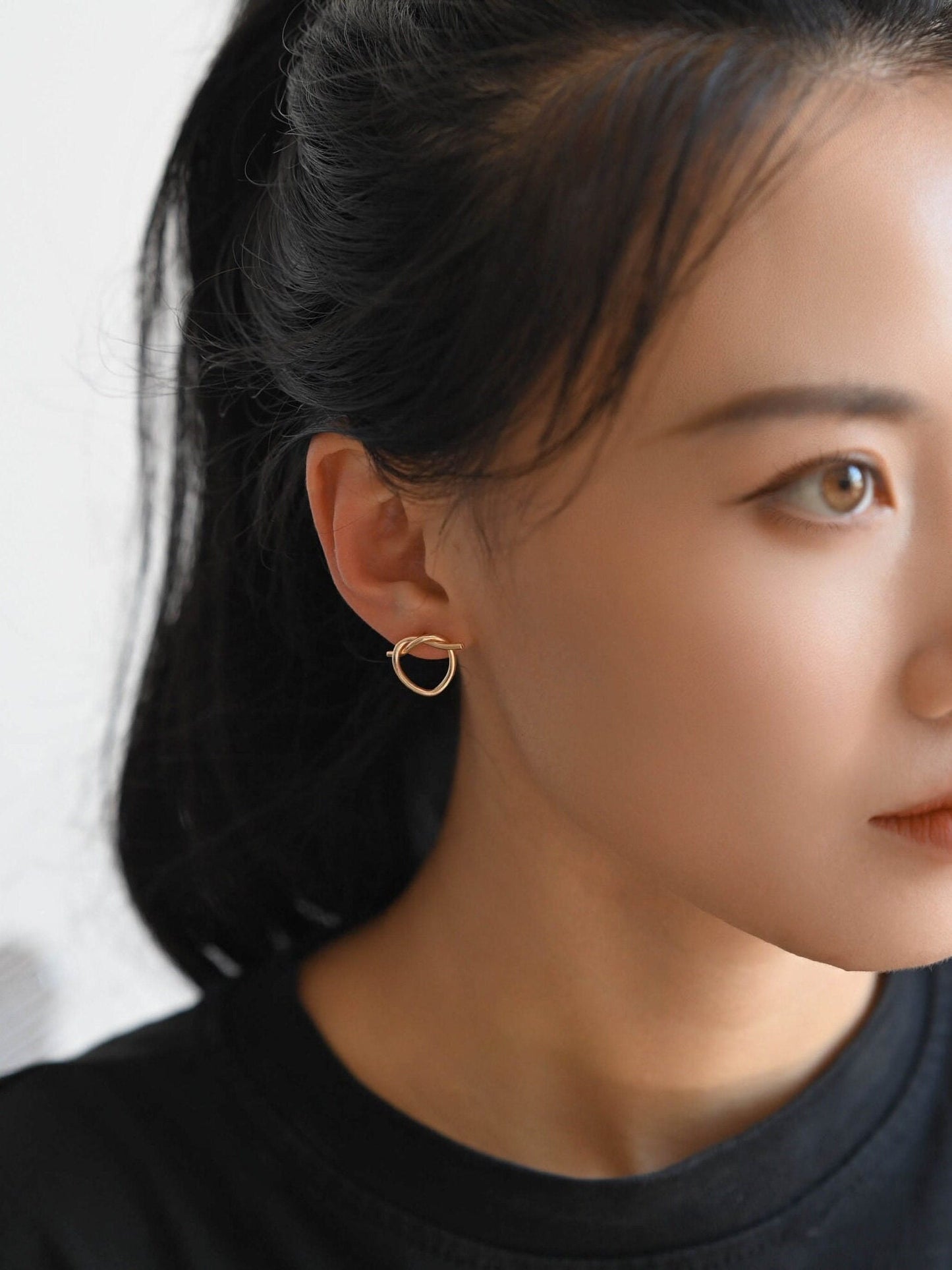 10pcs Gold/ Silver tone Heart Wire Earring Posts 18x14mm, Gold/ Rhodium plated Brass Ear Stud Components (GB-525)