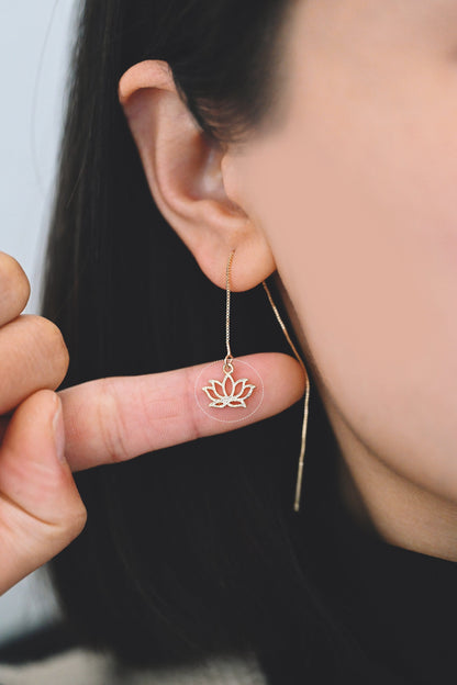 4pcs Gold Lotus Charm Pendants 12mm, Real Gold plated Brass, Color Not Easily Tarnish (GB-321-H)