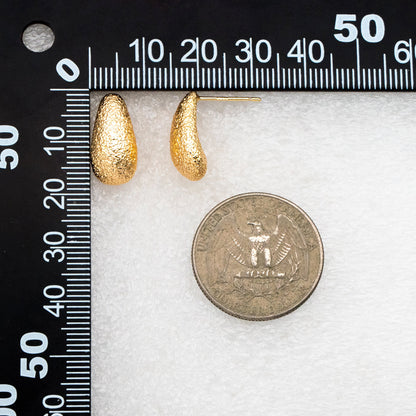 10pcs Gold Stardust Teardrop Earrings, 18K Gold Plated Brass, Water Drop Stud Earrings (GB-4254)