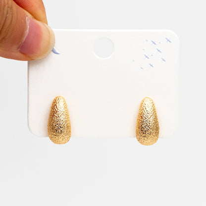 10pcs Gold Stardust Teardrop Earrings, 18K Gold Plated Brass, Water Drop Stud Earrings (GB-4254)